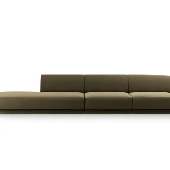 Canapea 4 locuri cotiera dreapta, Miley, Micadoni Home, BL, 325x85x74 cm, catifea, verde imagine