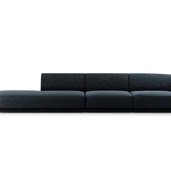 Canapea 4 locuri cotiera dreapta, Miley, Micadoni Home, BL, 325x85x74 cm, poliester chenille, albastru regal imagine