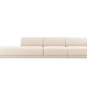Canapea 4 locuri cotiera dreapta, Miley, Micadoni Home, BL, 325x85x74 cm, poliester chenille, bej deschis imagine