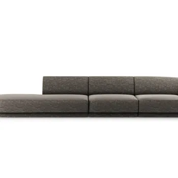 Canapea 4 locuri cotiera dreapta, Miley, Micadoni Home, BL, 325x85x74 cm, poliester chenille, gri imagine