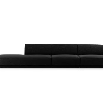 Canapea 4 locuri cotiera dreapta, Miley, Micadoni Home, BL, 325x85x74 cm, poliester chenille, negru imagine