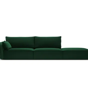 Canapea 4 locuri cotiera stanga, Kaelle, Micadoni Home, BL, 264x110x85 cm, catifea, verde bottle imagine