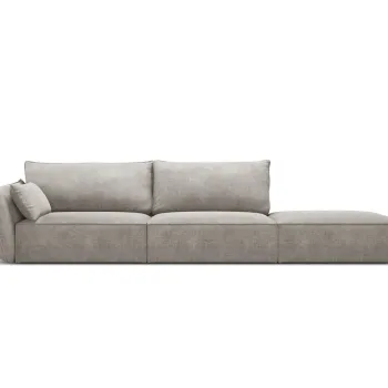 Canapea 4 locuri cotiera stanga, Kaelle, Micadoni Home, BL, 264x110x85 cm, poliester chenille, gri deschis imagine