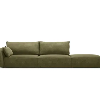 Canapea 4 locuri cotiera stanga, Kaelle, Micadoni Home, BL, 264x110x85 cm, poliester chenille, verde imagine