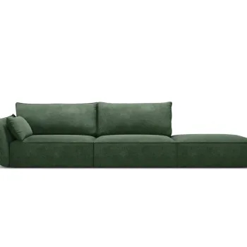Canapea 4 locuri cotiera stanga, Kaelle, Micadoni Home, BL, 264x110x85 cm, poliester chenille, verde bottle imagine