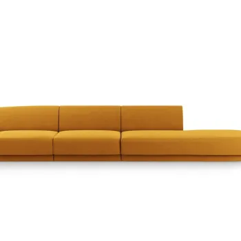 Canapea 4 locuri cotiera stanga, Miley, Micadoni Home, BL, 325x85x74 cm, catifea, galben imagine