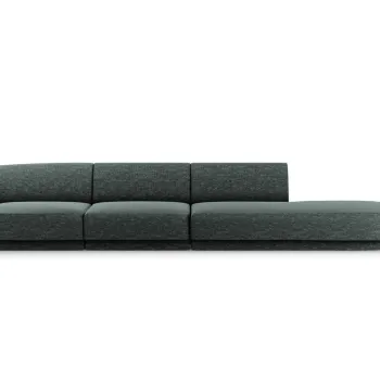 Canapea 4 locuri cotiera stanga, Miley, Micadoni Home, BL, 325x85x74 cm, poliester chenille, albastru petrol imagine