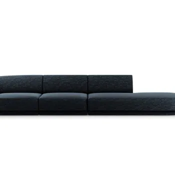 Canapea 4 locuri cotiera stanga, Miley, Micadoni Home, BL, 325x85x74 cm, poliester chenille, albastru regal imagine