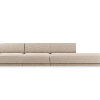 Canapea 4 locuri cotiera stanga, Miley, Micadoni Home, BL, 325x85x74 cm, poliester chenille, bej imagine