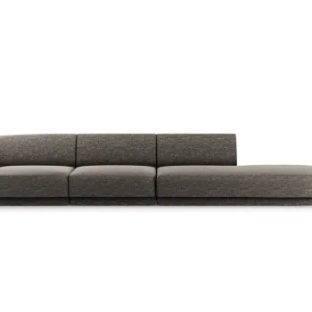 Canapea 4 locuri cotiera stanga, Miley, Micadoni Home, BL, 325x85x74 cm, poliester chenille, gri imagine