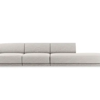 Canapea 4 locuri cotiera stanga, Miley, Micadoni Home, BL, 325x85x74 cm, poliester chenille, gri deschis imagine