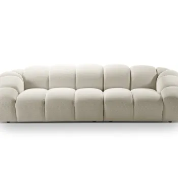 Canapea 4 locuri, Diana-191, Micadoni Home, 294x114x72 cm, tesatura 3D Sonic, bej deschis imagine