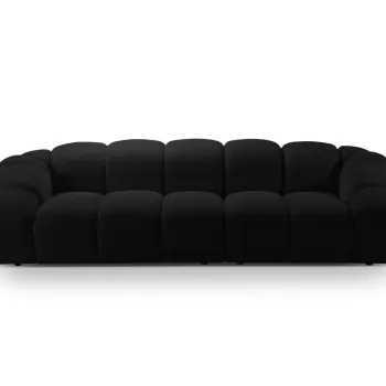 Canapea 4 locuri, Diana-191, Micadoni Home, 294x114x72 cm, tesatura 3D Sonic, negru imagine