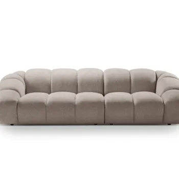 Canapea 4 locuri, Diana-192, Micadoni Home, 294x114x72 cm, catifea structurata, bej inchis imagine