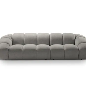 Canapea 4 locuri, Diana-192, Micadoni Home, 294x114x72 cm, catifea structurata, gri deschis imagine