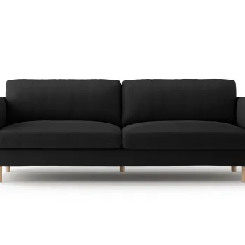 Canapea 4 locuri, Eden, Micadoni, 209x92x90 cm, catifea, negru imagine