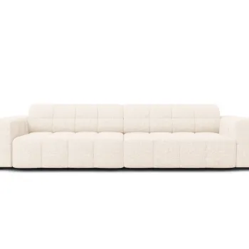 Canapea 4 locuri, Jennifer-140, Micadoni Home, 244x102x70 cm, tesatura chenille din poliester, bej deschis imagine