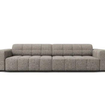 Canapea 4 locuri, Jennifer-140, Micadoni Home, 244x102x70 cm, tesatura chenille din poliester, gri imagine