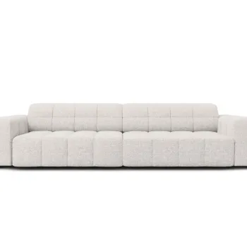 Canapea 4 locuri, Jennifer-140, Micadoni Home, 244x102x70 cm, tesatura chenille din poliester, gri deschis imagine