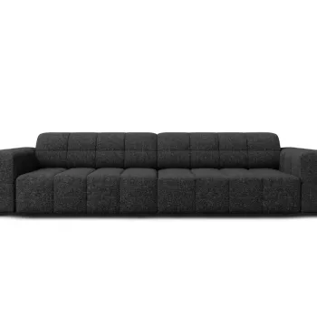 Canapea 4 locuri, Jennifer-140, Micadoni Home, 244x102x70 cm, tesatura chenille din poliester, negru imagine