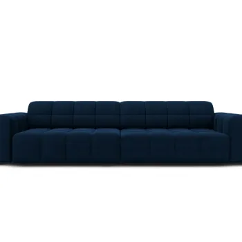 Canapea 4 locuri, Jennifer-51, Micadoni Home, 244x102x70 cm, catifea, albastru regal imagine