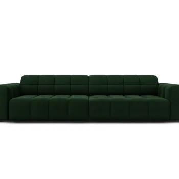 Canapea 4 locuri, Jennifer-51, Micadoni Home, 244x102x70 cm, catifea, verde bottle imagine