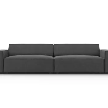 Canapea 4 locuri, Jodie, Micadoni Home, BL, 244x102x70 cm, catifea, gri imagine