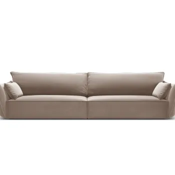 Canapea 4 locuri, Kaelle, Micadoni Home, BL, 248x110x85 cm, catifea, cappuccino imagine