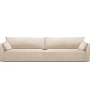 Canapea 4 locuri, Kaelle, Micadoni Home, BL, 248x110x85 cm, poliester chenille, bej imagine