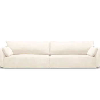 Canapea 4 locuri, Kaelle, Micadoni Home, BL, 248x110x85 cm, poliester chenille, bej deschis imagine