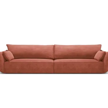 Canapea 4 locuri, Kaelle, Micadoni Home, BL, 248x110x85 cm, poliester chenille, caramiziu imagine