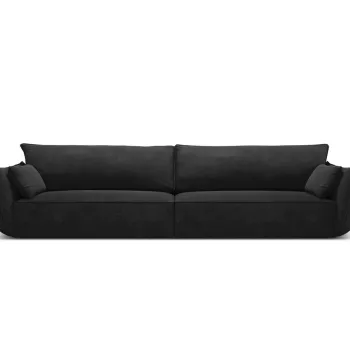 Canapea 4 locuri, Kaelle, Micadoni Home, BL, 248x110x85 cm, poliester chenille, negru imagine