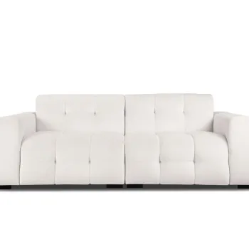 Canapea 4 locuri, Kendal, Micadoni Home, BL, 255x103x79 cm, catifea, gri deschis imagine