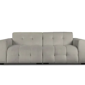 Canapea 4 locuri, Kendal, Micadoni Home, BL, 255x103x79 cm, catifea, gri inchis imagine