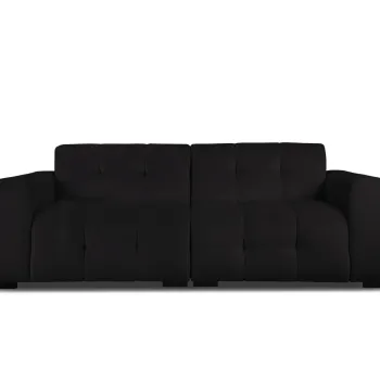 Canapea 4 locuri, Kendal, Micadoni Home, BL, 255x103x79 cm, catifea, negru imagine