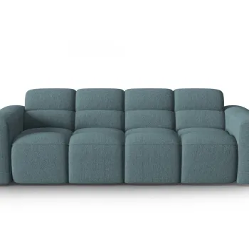 Canapea 4 locuri, Lisa-193, Micadoni Home, 256x101x77 cm, tesatura structurata, albastru deschis imagine
