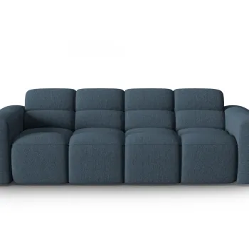 Canapea 4 locuri, Lisa-193, Micadoni Home, 256x101x77 cm, tesatura structurata, albastru inchis imagine