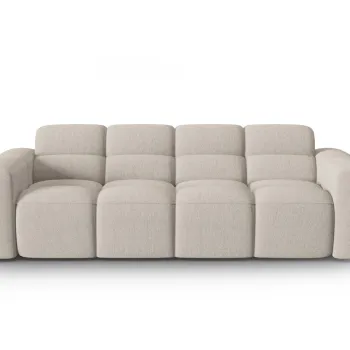 Canapea 4 locuri, Lisa-193, Micadoni Home, 256x101x77 cm, tesatura structurata, bej sand imagine