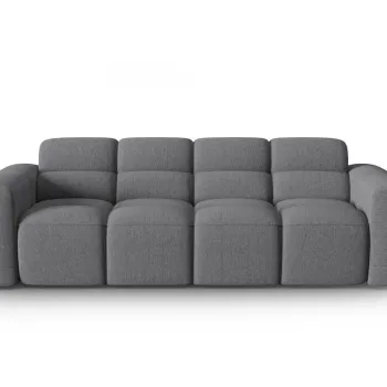 Canapea 4 locuri, Lisa-193, Micadoni Home, 256x101x77 cm, tesatura structurata, gri imagine
