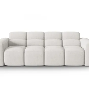 Canapea 4 locuri, Lisa-193, Micadoni Home, 256x101x77 cm, tesatura structurata, gri deschis imagine