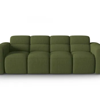 Canapea 4 locuri, Lisa-193, Micadoni Home, 256x101x77 cm, tesatura structurata, verde melange imagine