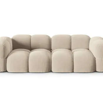 Canapea 4 locuri, Loretto, Cosmopolitan Design, 250x100x68 cm, catifea, bej deschis imagine
