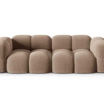 Canapea 4 locuri, Loretto, Cosmopolitan Design, 250x100x68 cm, catifea, bej inchis imagine