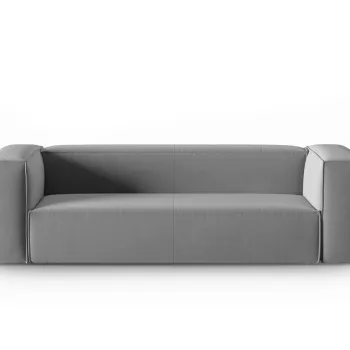 Canapea 4 locuri, Mackay, Cosmopolitan Design, 230x94x73 cm, catifea, gri deschis imagine