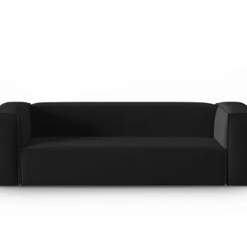Canapea 4 locuri, Mackay, Cosmopolitan Design, 230x94x73 cm, catifea, negru imagine