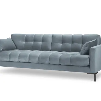 Canapea 4 locuri, Mamaia, Micadoni Home, BL, 217x92x75 cm, catifea, albastru deschis imagine