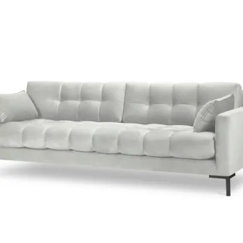 Canapea 4 locuri, Mamaia, Micadoni Home, BL, 217x92x75 cm, catifea, argintiu imagine