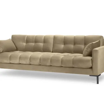 Canapea 4 locuri, Mamaia, Micadoni Home, BL, 217x92x75 cm, catifea, bej imagine