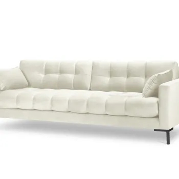 Canapea 4 locuri, Mamaia, Micadoni Home, BL, 217x92x75 cm, catifea, bej deschis imagine