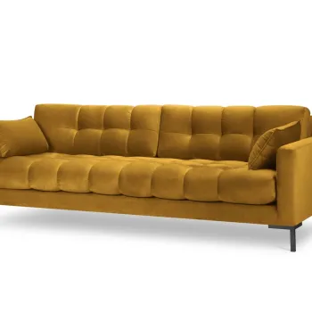 Canapea 4 locuri, Mamaia, Micadoni Home, BL, 217x92x75 cm, catifea, galben imagine